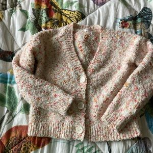 Girls cat and Jack fuzzy cardigan sweater